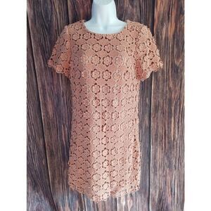 Eyedoll Anthropologie Flower Embroiered Milady D Dress Blush‎ Pink Size Small